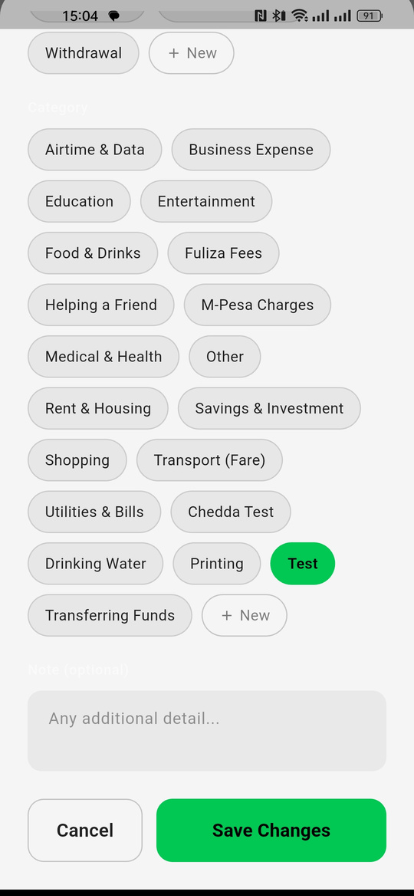 AuditPesa Categories View