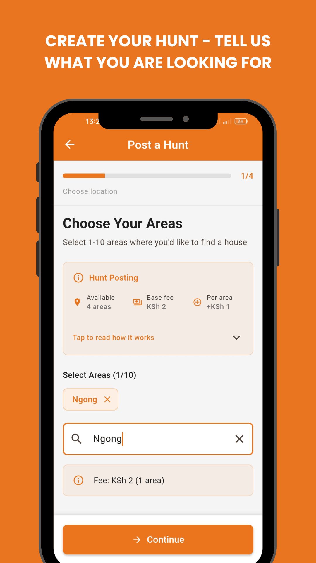 HauzHunter - Hunt Creation Screen